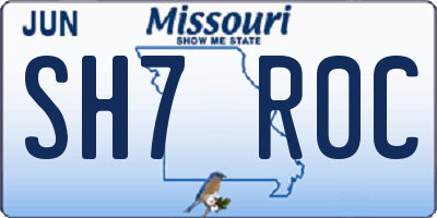 MO license plate SH7R0C