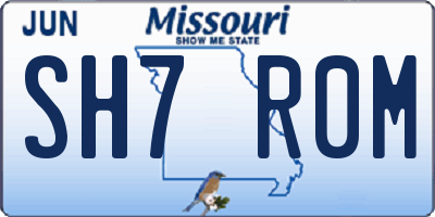MO license plate SH7R0M