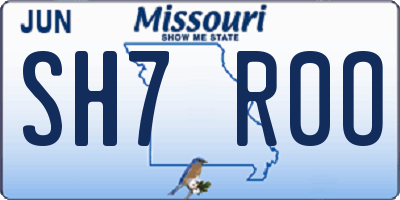 MO license plate SH7R0O