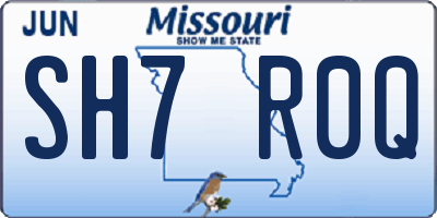 MO license plate SH7R0Q