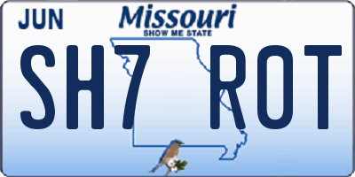 MO license plate SH7R0T
