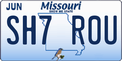MO license plate SH7R0U