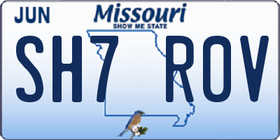 MO license plate SH7R0V