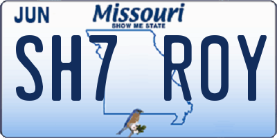MO license plate SH7R0Y