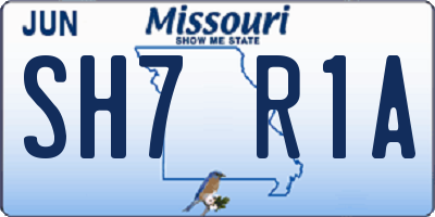 MO license plate SH7R1A