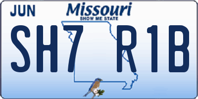 MO license plate SH7R1B