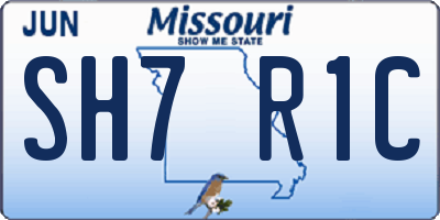 MO license plate SH7R1C