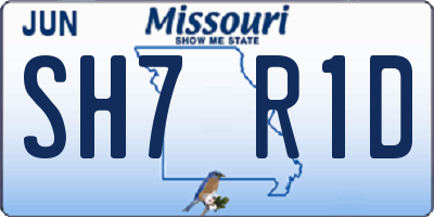 MO license plate SH7R1D