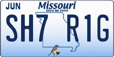 MO license plate SH7R1G