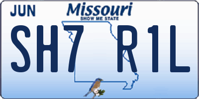 MO license plate SH7R1L