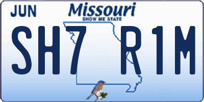 MO license plate SH7R1M