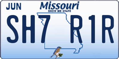 MO license plate SH7R1R