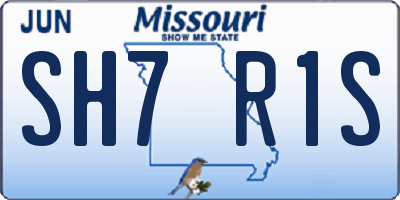 MO license plate SH7R1S