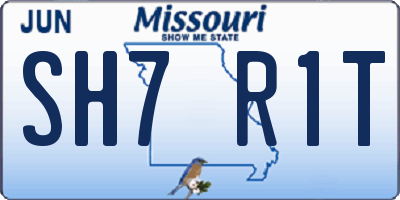 MO license plate SH7R1T
