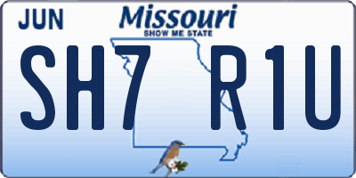 MO license plate SH7R1U