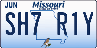 MO license plate SH7R1Y