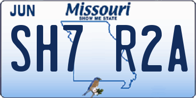 MO license plate SH7R2A