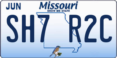 MO license plate SH7R2C