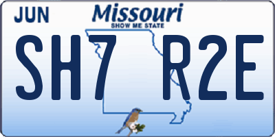 MO license plate SH7R2E