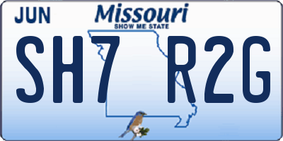 MO license plate SH7R2G