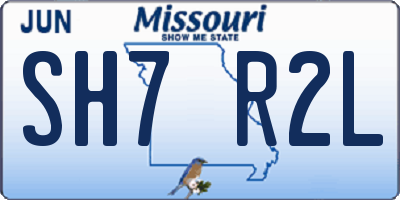 MO license plate SH7R2L
