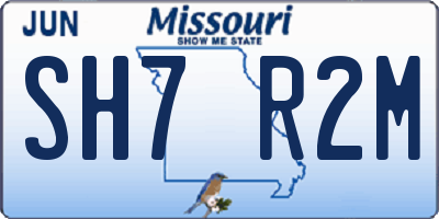 MO license plate SH7R2M