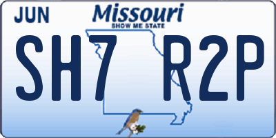 MO license plate SH7R2P