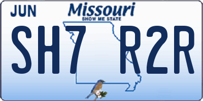 MO license plate SH7R2R