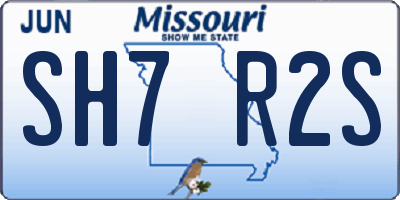 MO license plate SH7R2S