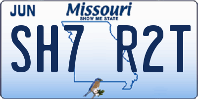 MO license plate SH7R2T