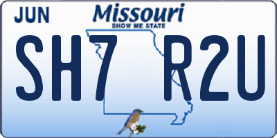 MO license plate SH7R2U
