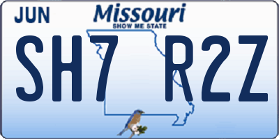 MO license plate SH7R2Z