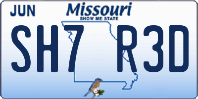 MO license plate SH7R3D
