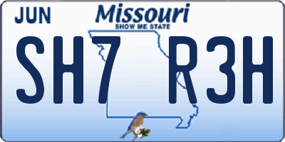 MO license plate SH7R3H