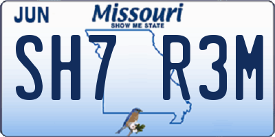 MO license plate SH7R3M