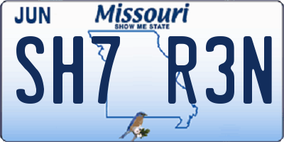 MO license plate SH7R3N