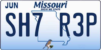 MO license plate SH7R3P