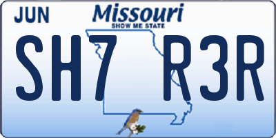 MO license plate SH7R3R