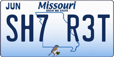 MO license plate SH7R3T