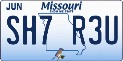 MO license plate SH7R3U