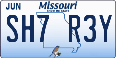 MO license plate SH7R3Y