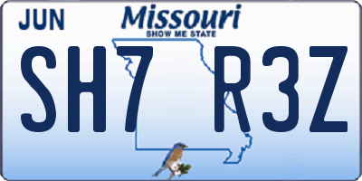 MO license plate SH7R3Z