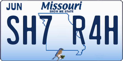 MO license plate SH7R4H