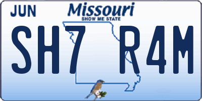 MO license plate SH7R4M
