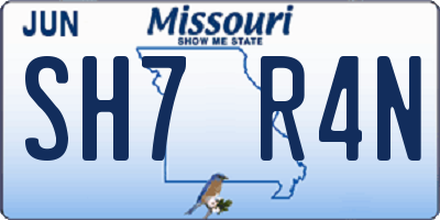 MO license plate SH7R4N