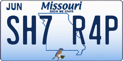 MO license plate SH7R4P