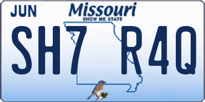 MO license plate SH7R4Q