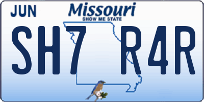 MO license plate SH7R4R