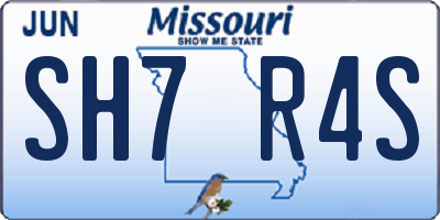 MO license plate SH7R4S