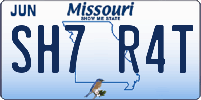 MO license plate SH7R4T